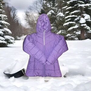 Columbia Girls’ Hooded Purple Ski Snowboard Jacket Lrg 14-16 Read Description